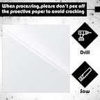 Outus 2 Pieces 1/16 Inch Thick White Acrylic Sheet 12 x 12 Inch White Acrylic - Image 4