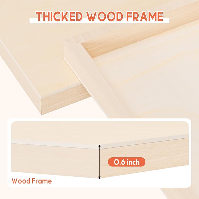 Unfinished Wood Canvas Panels for Painting, 8×10" Basswood Canvas- 1/2" Deep - Image 3