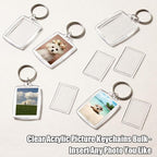 REDANHA 12pcs Acrylic Photo Frame Keychain Holder 2 x 3 In Picture Insert Blank - Image 3