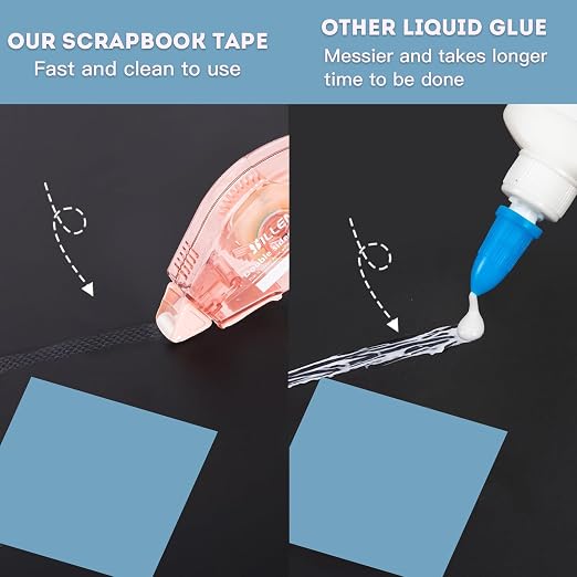 Amanbo 6 Pack Glue Tape for Scrapbooking, Scrapbook Double Sided Tape Roller - Image 3