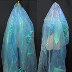 Light Blue Iridescent Organza Fabric - Image 3