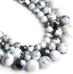 35pcs Round Loose White Fire Agate Beads by Yochus