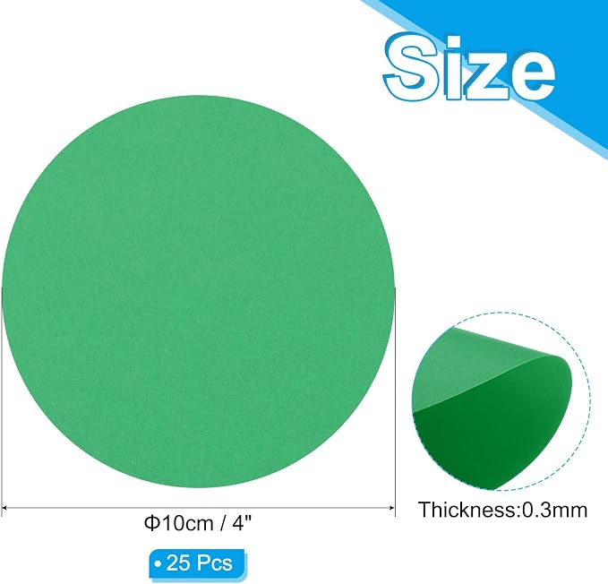PATIKIL 4inch Circle Card Stock, Dark Green - Image 2