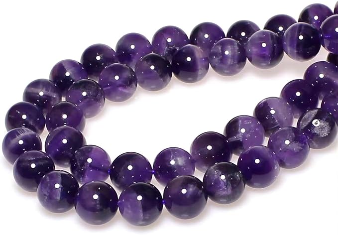 MJDCB Natural Dreamy Amethyst Beads Round Stone Beads DIY Loose Beads - Image 3