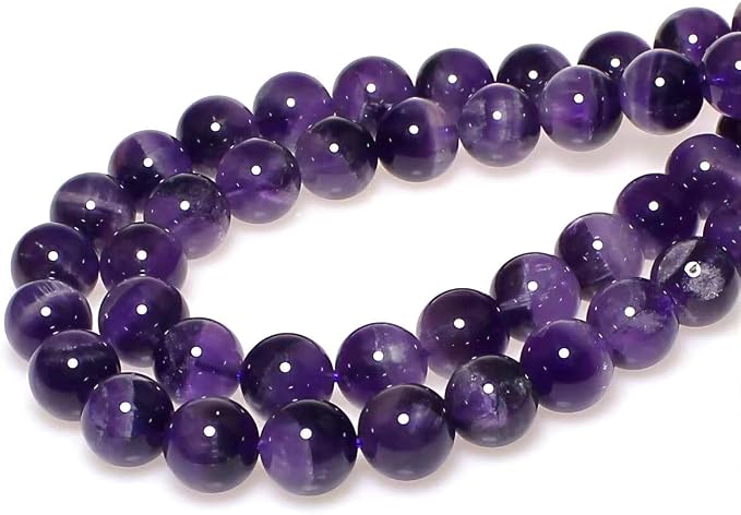 MJDCB Natural Dreamy Amethyst Beads Round Stone Beads DIY Loose Beads - Image 3