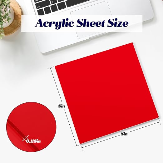 Macarrie 12 Pcs Colored Acrylic Sheets 1/8 Inch Thick Translucent Colored - Image 2