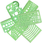 11 Pieces Geometric Drawings Templates Stencils Plastic Measuring Template - Image 4