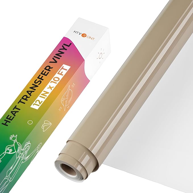 HTVRONT Heat Transfer Vinyl, Camel HTV, 12 x 10FT HTV Vinyl Roll | Camel Iron by HTVRONT