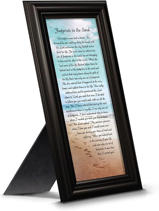 Footprints in the Sand Inspirational Wall Art, Beach Decor, Christian Gifts by CROSSROADSHOMEDECOR