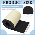 BENECREAT 118x8 Inch Black Self Adhesive EVA Foam Roll, 5mm Thick Waterproof - Image 2