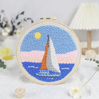 Sailboat Punch Needle Kit for Beginners, Crochet Kit for Adult, Home Decor - Image 2