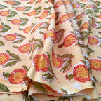 E-Tailor® Indian Ethnic 100% Cotton Voile Running Hand Block Print Natural - Image 4
