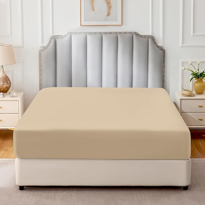 FreshCulture Pure Cotton Fitted Sheets California King Size, 300 Thread Count - Image 2