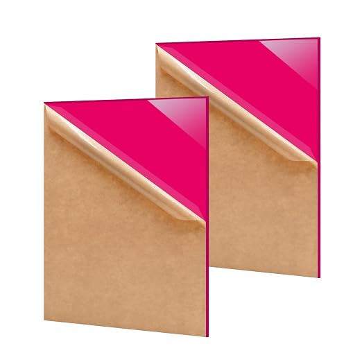 2 Pack 8'' x 12'' Opaque Pink Acrylic Sheet, 3mm Thick Acrylic Plexiglass Boards by Unknown