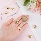 Beebeecraft 1 Box 10Pcs Puffed Heart Charm 18K Gold Plated Smooth Small Love - Image 3