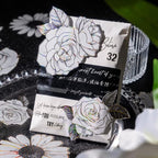 120pcs White Flower Scrapbook Stickers Pack, Vintage Roses Lilies Daisies - Image 4