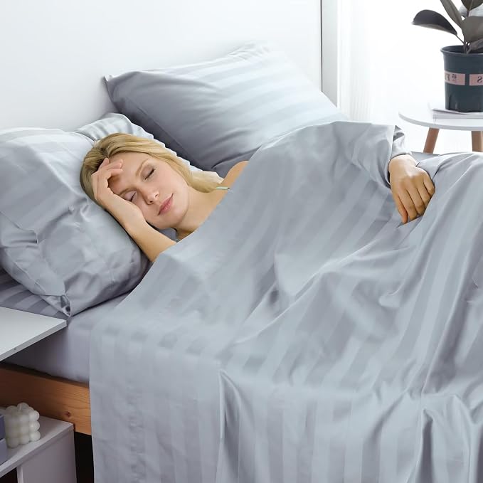 2-Pack Cotton Twin Flat Sheet Only, 600 Thread Count 100% Egyptian Cotton Top - Image 6