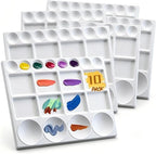 Lyellfe 10 Pack Plastic Palette, 20 Well Sturdy Reusable Paint Palette by Lyellfe