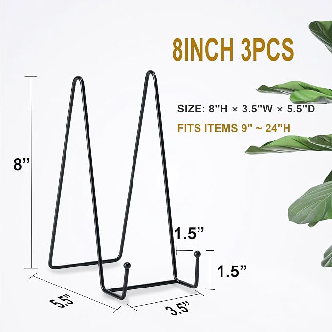 Hoewina Plate Stands for Display, 3 Pack 8 Inch Plate Holder Display Stands - Image 2