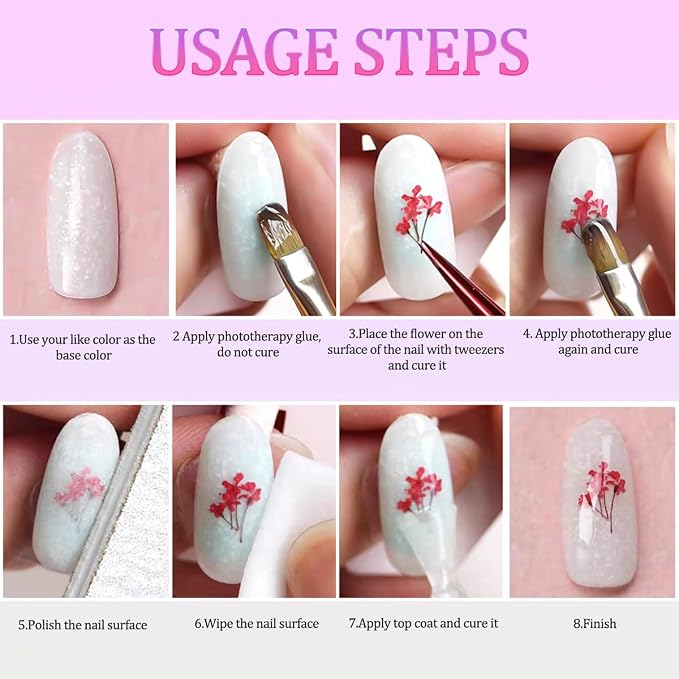 8 Boxs Dried Flowers for Nail Art, Colorful Mini Real Natural Flowers | Nail - Image 8