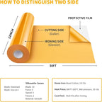 VinylRus Heat Transfer Vinyl-12 x 50ft Yellow Iron on Vinyl Roll - Image 3