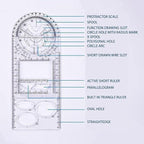1PCS Multifunctional Geometric Ruler Geometric Drawing Template Measuring Tool - Image 6