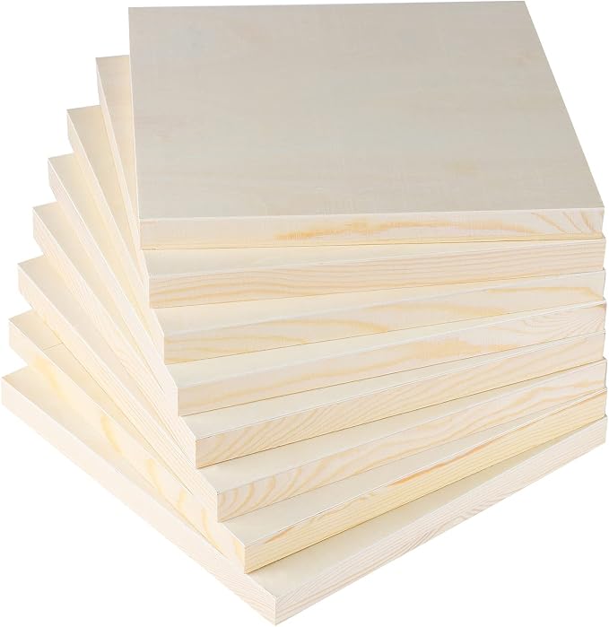 ADXCO 8 Pack Wood Panels 10 x 10 Inch Unfinished Wood Canvas Wooden Panel Boards - Image 4