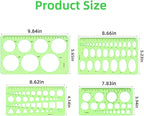 4 Pcs Drawing Template Drafting Stencil Ruler Circle and Oval Templates Plastic - Image 6