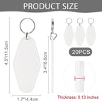 Yoption 20pcs Blank Motel Keychain Bulk - Image 3
