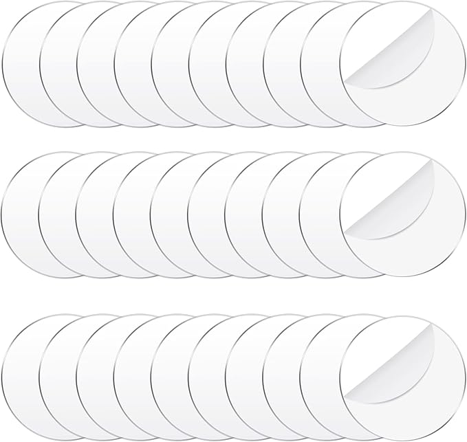 Jetec 30 Pcs 2 Inch Acrylic Circle Blanks Clear Disc Round Transparent Acrylic by Jetec