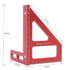 6" Imperial 3D Multi-Angle Measuring Ruler, 45/90 Degree Aluminum Alloy - Image 2