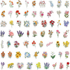 60Pcs Nature Flower Botanical PET Stickers Waterproof Aesthetic Floral - Image 4