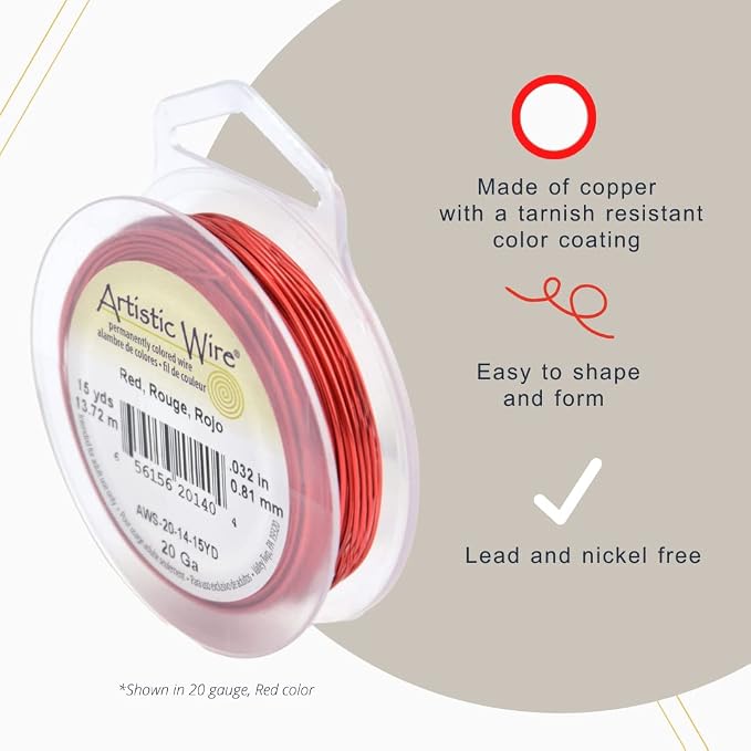 Artistic Wire, 28 Gauge / .32 mm Tarnish Resistant Colored Copper Craft Wire - Image 2