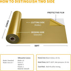 VinylRus Heat Transfer Vinyl-12” x 50ft Gold Iron on Vinyl Roll - Image 6