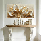 ZESTRILIA Golden White Calla Lily Canvas Wall Art, Luxury Floral Gilded Print - Image 6