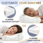 Royal Therapy 1-Pack Memory Foam Pillow, Medium-Firmness Cervical, Queen - Image 8