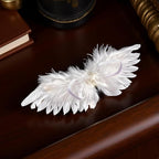 1 Pc White Mini White Angel Feather Wings Doll Feather Wings Photography Props - Image 2