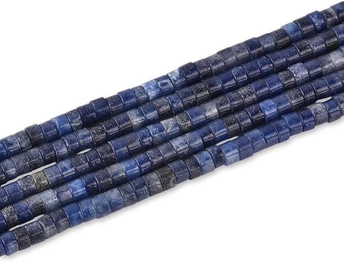 155pcs 3x2mm Natural Blue Sodalite Heishi Disc Rondelle Spacer Stone Semi - Image 2