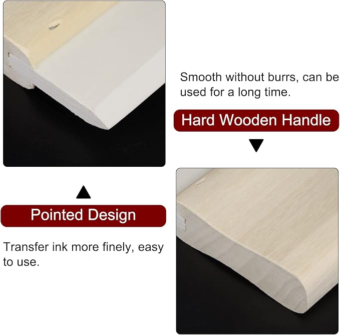 HARFINGTON Screen Printing Squeegee 2 Inch 65 Durometer Rubber Blade Wooden - Image 5
