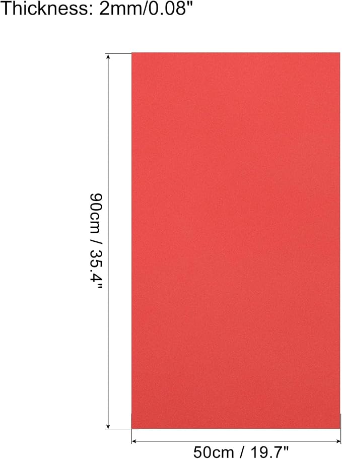 MECCANIXITY EVA Foam Sheets Red 35.4 Inch x 19.7 Inch 2mm Thick Crafts Foam - Image 2