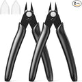 Small Wire Cutters with Spring 2-Pack Diagonal Flush Cutters 5" Black | by BOENFU