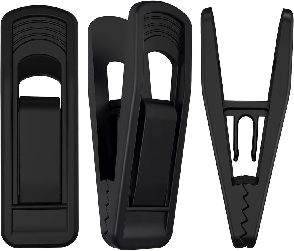 Hanger Clips Perfect for Velvet Hangers (Black, 40 PCS), Non-Slip Plastic Clips Pant Skirt Hanger Clips for Black Flocking Hangers