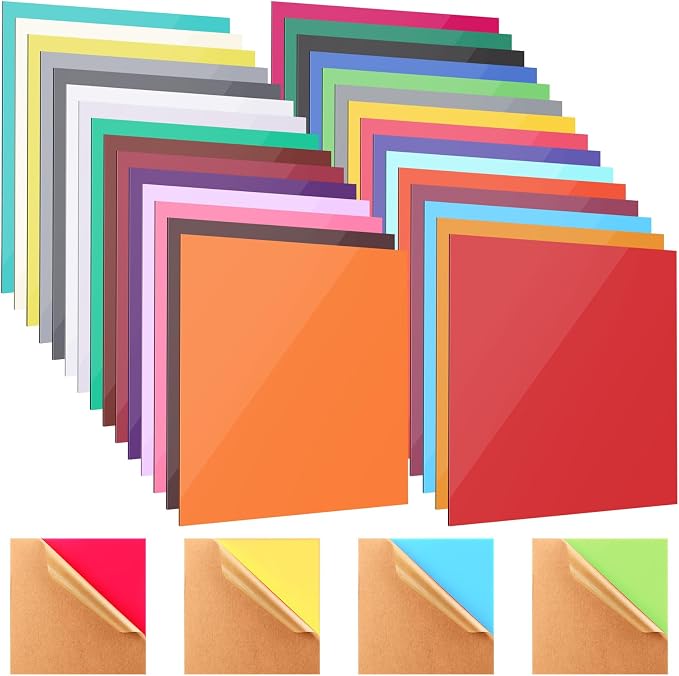 Geetery 30 Pack Colored Acrylic Sheets 1/8" Thick by Geetery