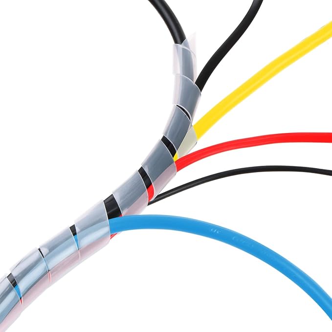 50Ft XHF 1/4" Clear Spiral Cable Wrap 6mm Spiral Wire Wrap Cord by XHF