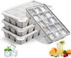 Silicone Ice Cube Trays with Lid, Easy Release Ice Molds, Reusable and by PETHous