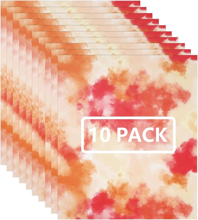 FUNKAKA Tie Dye HTV Heat Transfer Vinyl Bundle, 10 Sheets HTV Vinyl by FUNKAKA