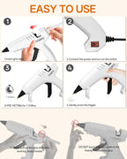 Full Size Hot Glue Gun with 10 Glue Sticks | 80W High-Power Fast Heating - Image 7