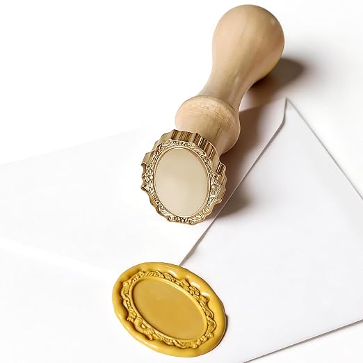 Frame Wax Seal Stamp, 3D Embossed Relief Carving Head and Wood Handle by Pilloze