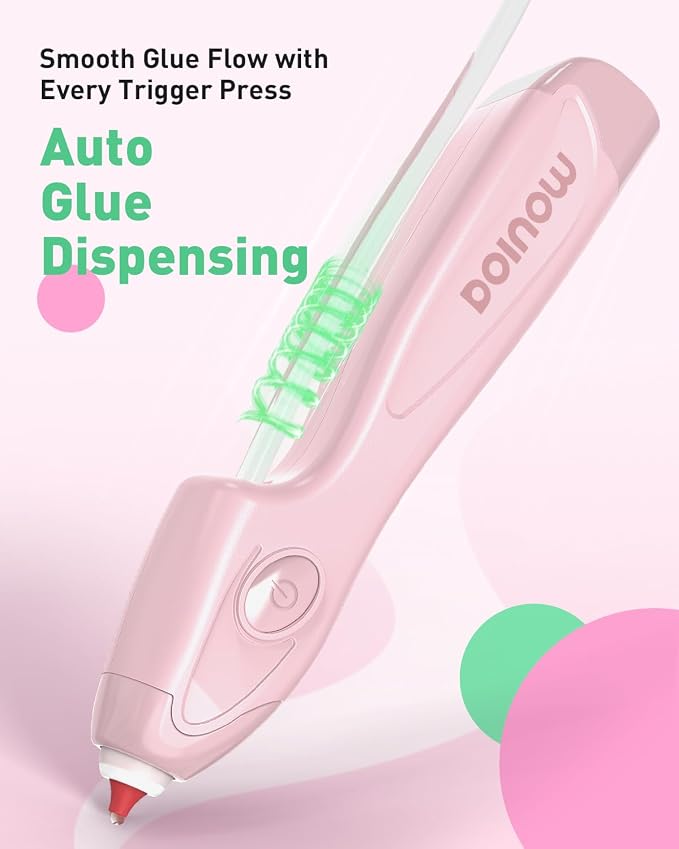 Pink Hot Glue Gun Cordless & Rechargeable, Auto Dispensing Mini Hot Glue Gun - Image 4