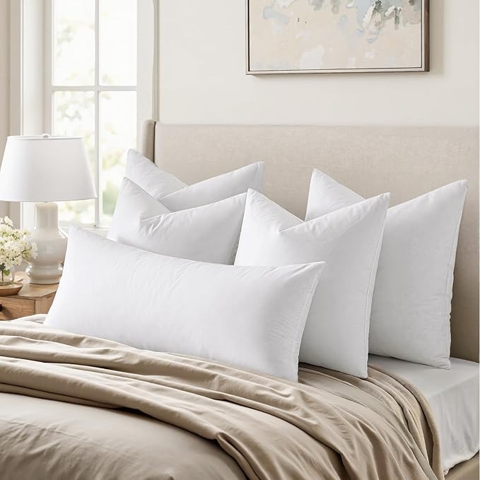 MIULEE Feather Pillow Insert 20x20, Decorative Down Throw Pillow Insert Fluffy - Image 3